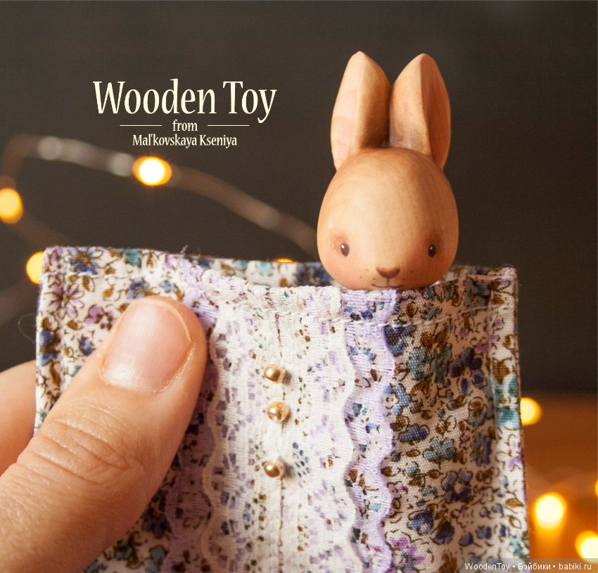 Ладошечная зайка, вырезана из кедра (фото 5)