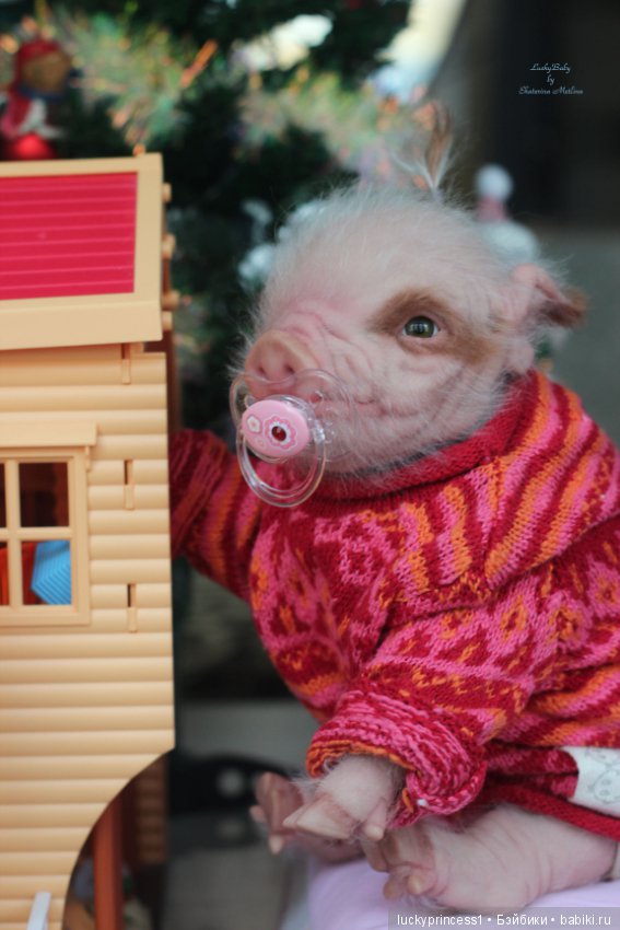 Мисс Piggy Queen. Свинка реборн из молда Thistle by Cindy Musgrove