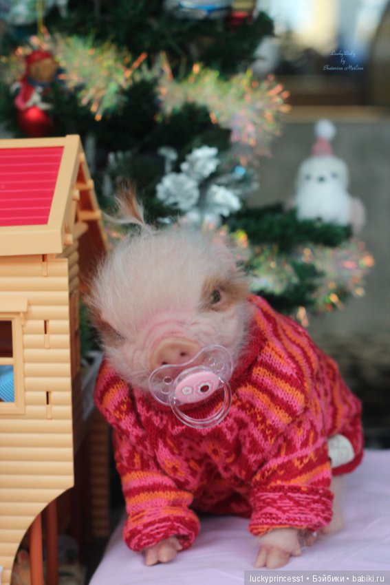 Мисс Piggy Queen. Свинка реборн из молда Thistle by Cindy Musgrove