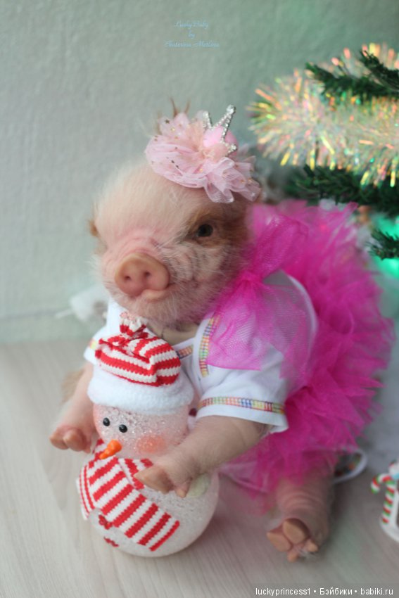 Мисс Piggy Queen. Свинка реборн из молда Thistle by Cindy Musgrove