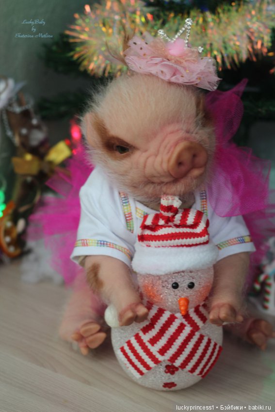 Мисс Piggy Queen. Свинка реборн из молда Thistle by Cindy Musgrove