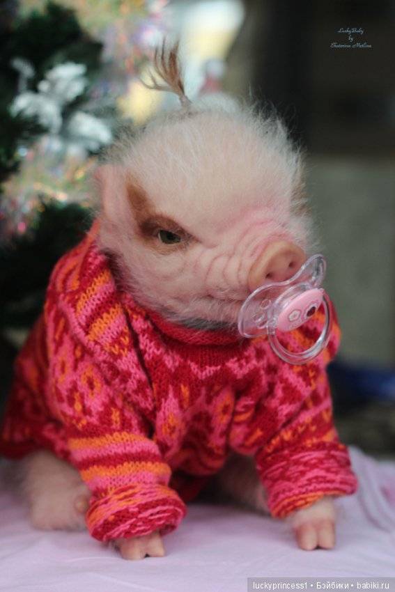 Мисс Piggy Queen. Свинка реборн из молда Thistle by Cindy Musgrove