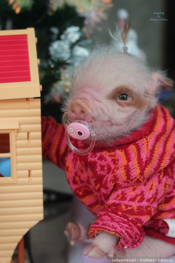 Мисс Piggy Queen. Свинка реборн из молда Thistle by Cindy Musgrove