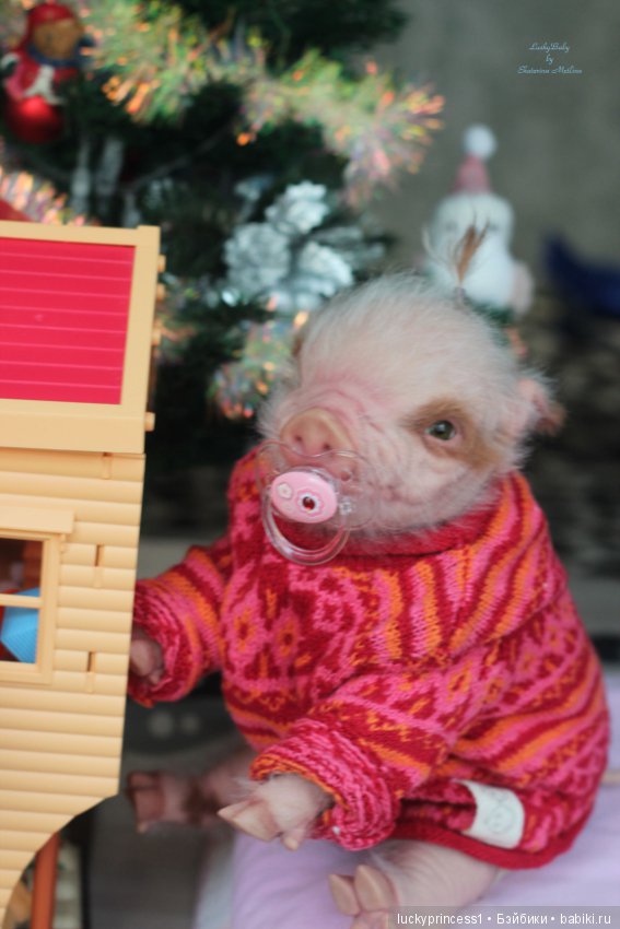 Мисс Piggy Queen. Свинка реборн из молда Thistle by Cindy Musgrove