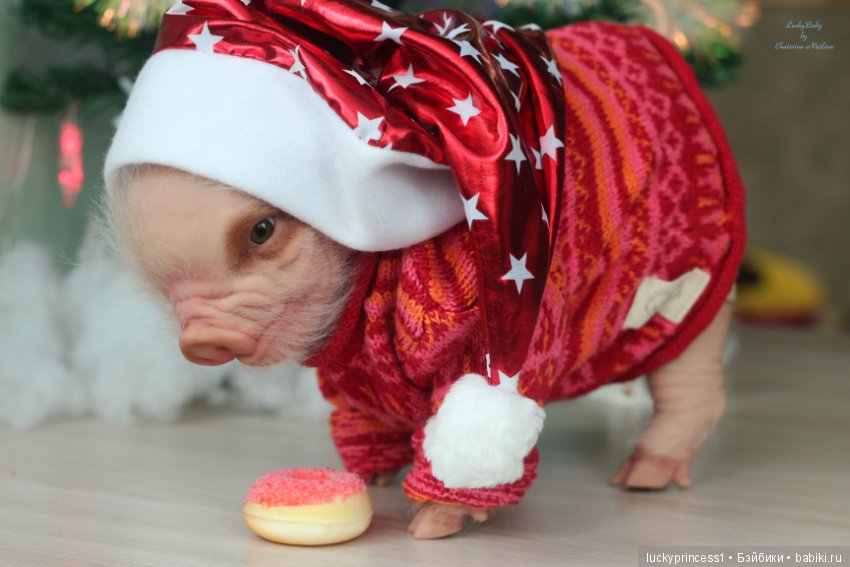 Мисс Piggy Queen. Свинка реборн из молда Thistle by Cindy Musgrove