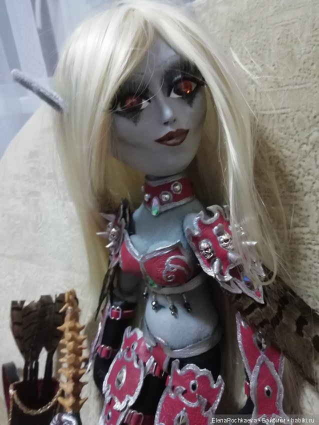 Сильвана Ветрокрылая, шарнирная интерьерная кукла. Вождь Орды, Темная госпожа (фото 2)