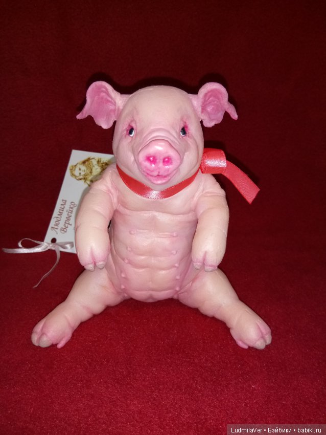 Силиконовая Хрюшечка — Авторские игрушки из разных материалов: синельная проволока (фото 2)