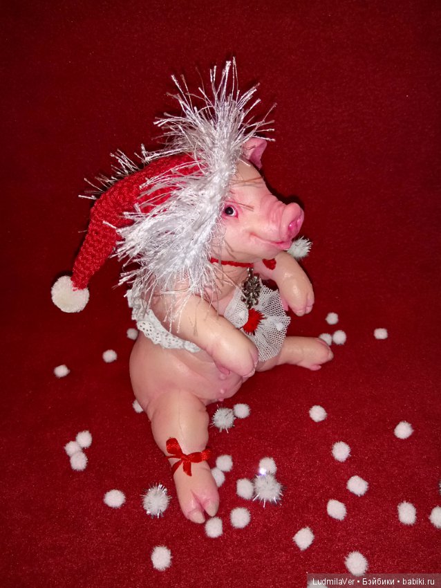 Силиконовая новогодняя Хрюшка Людмилы Вервейко (фото 3)