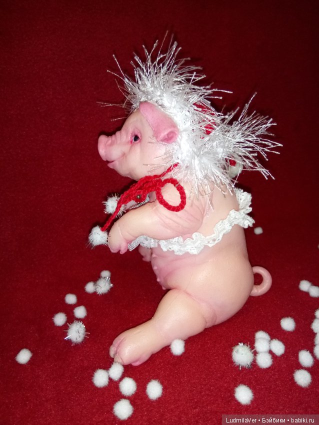 Силиконовая новогодняя Хрюшка Людмилы Вервейко (фото 8)