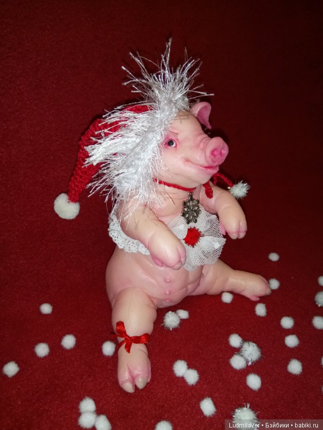 Силиконовая новогодняя Хрюшка Людмилы Вервейко (фото 7)