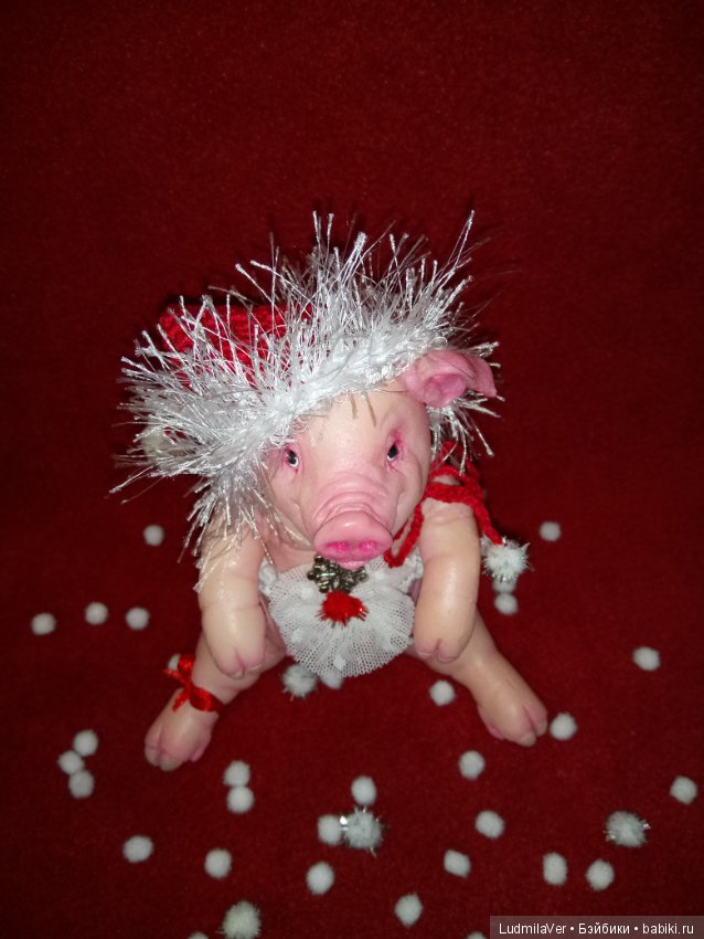 Силиконовая новогодняя Хрюшка Людмилы Вервейко (фото 5)