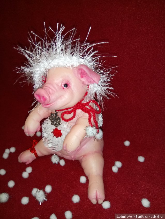 Силиконовая новогодняя Хрюшка Людмилы Вервейко (фото 2)