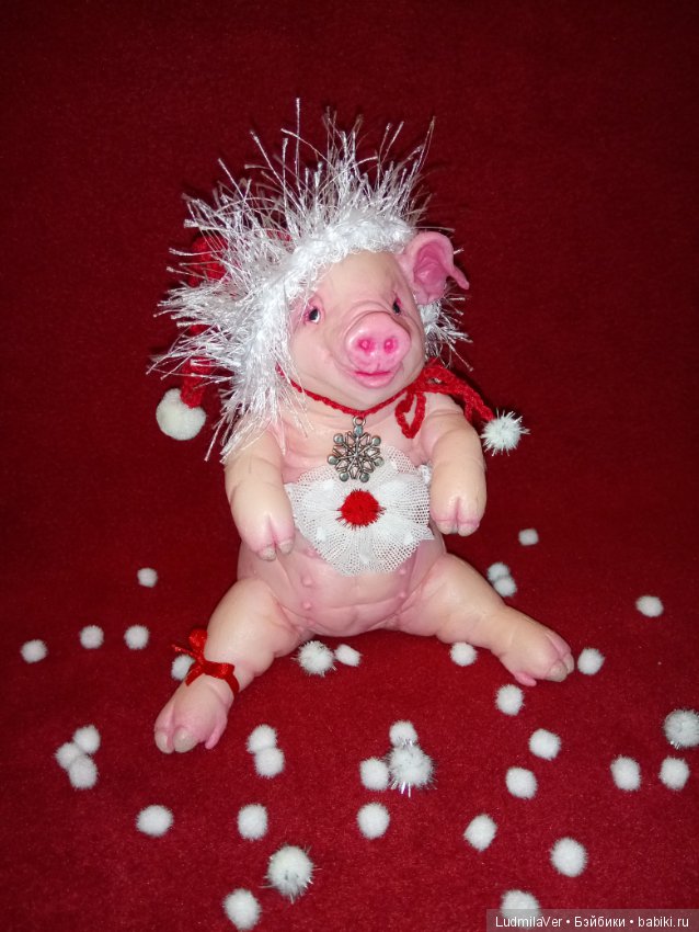 Силиконовая новогодняя Хрюшка Людмилы Вервейко