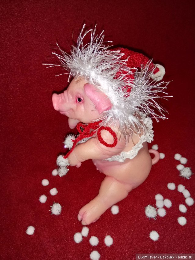 Силиконовая новогодняя Хрюшка Людмилы Вервейко (фото 6)