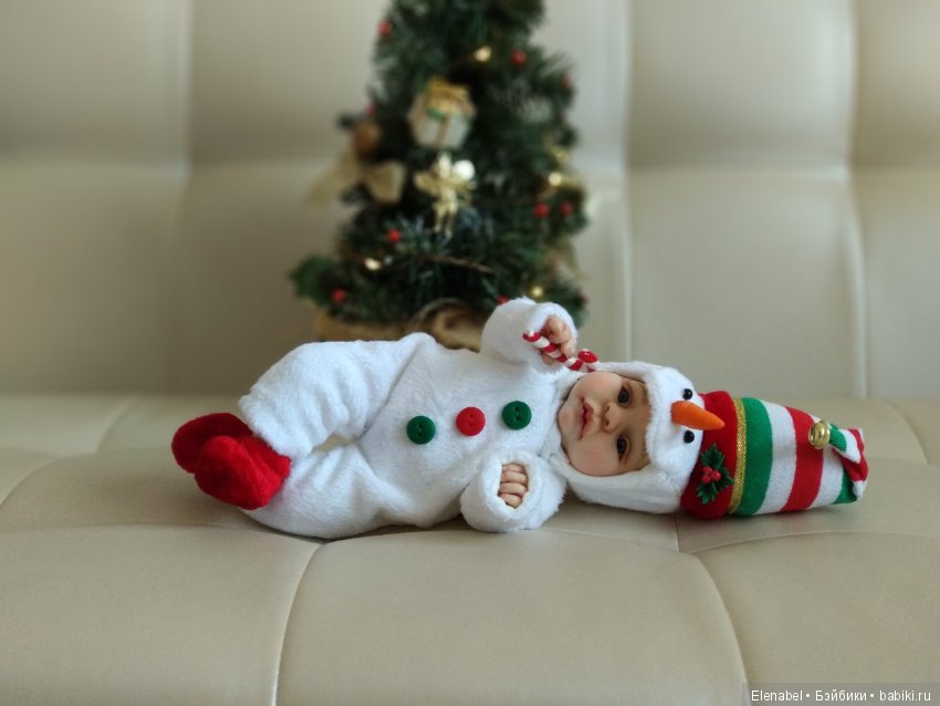 Малыш Снеговик — Лепка авторских кукол: полимерная глина (фото 7)