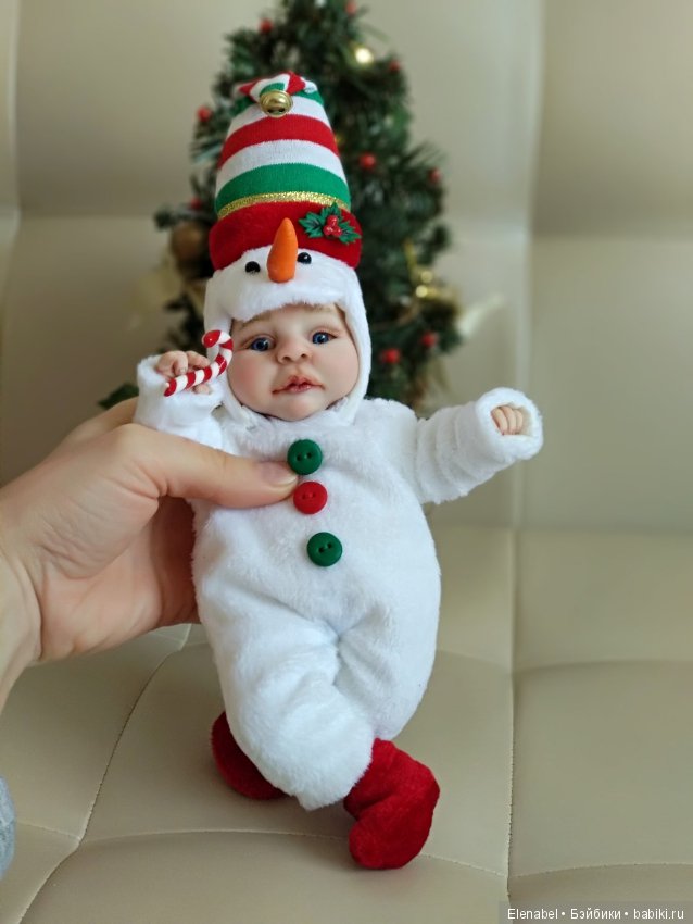 Малыш Снеговик — Лепка авторских кукол: полимерная глина (фото 4)