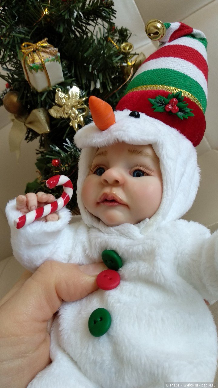 Малыш Снеговик — Лепка авторских кукол: полимерная глина