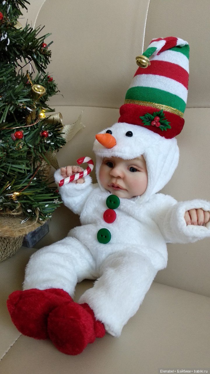 Малыш Снеговик — Лепка авторских кукол: полимерная глина (фото 10)