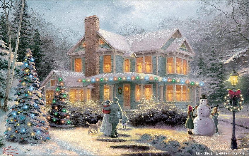 Зимние и новогодние пейзажи Томаса Кинкейда - художника света