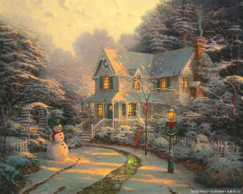 Зимние и новогодние пейзажи Томаса Кинкейда - художника света