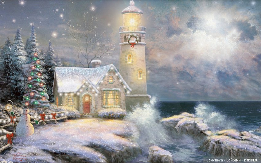 Зимние и новогодние пейзажи Томаса Кинкейда - художника света