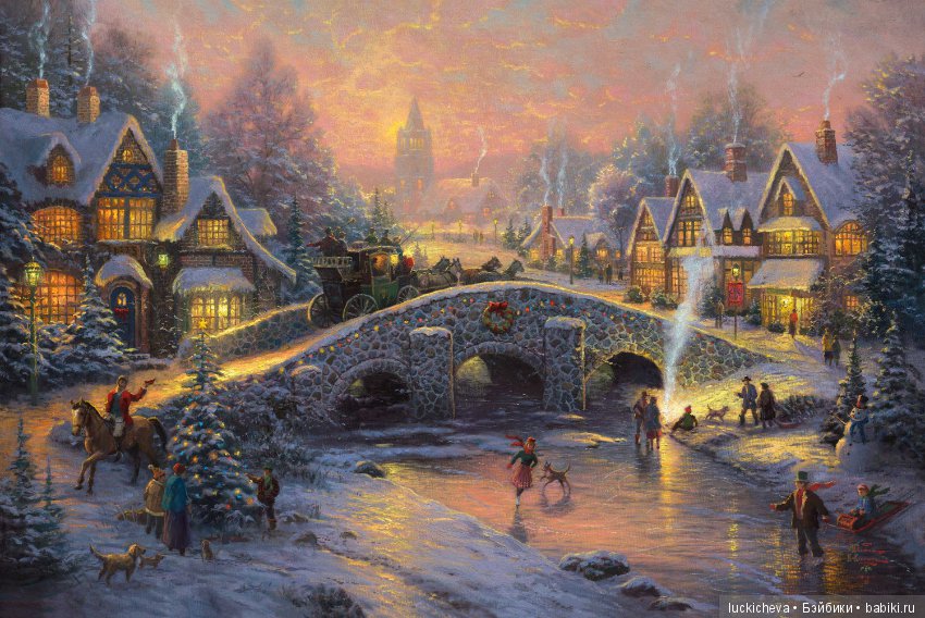 Зимние и новогодние пейзажи Томаса Кинкейда - художника света