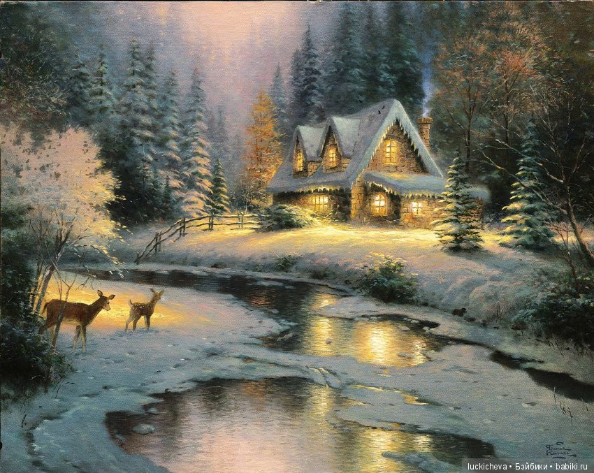 Зимние и новогодние пейзажи Томаса Кинкейда - художника света
