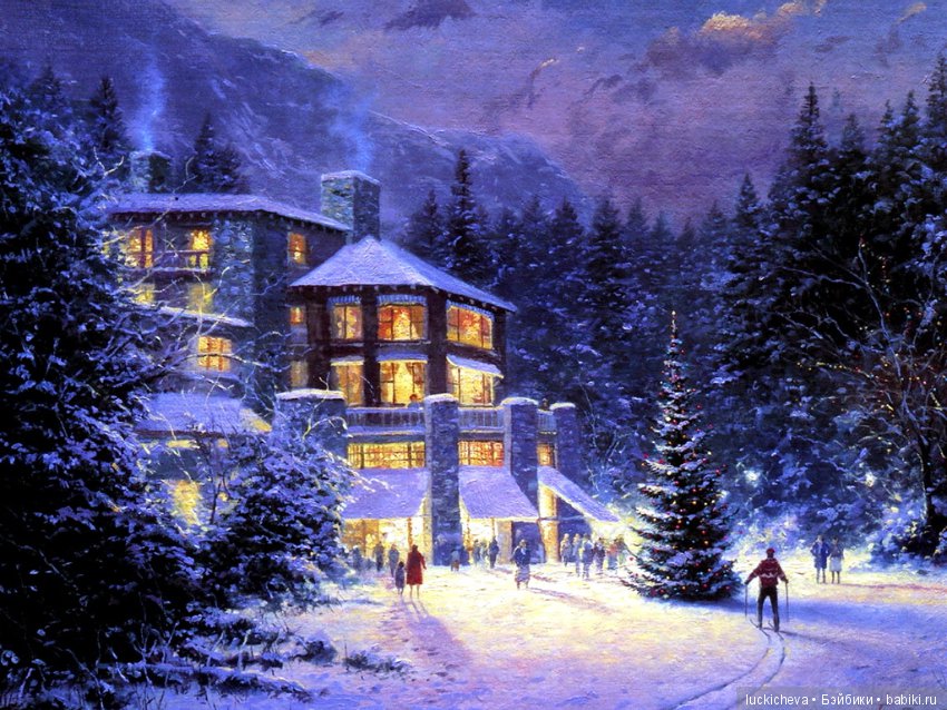 Зимние и новогодние пейзажи Томаса Кинкейда - художника света