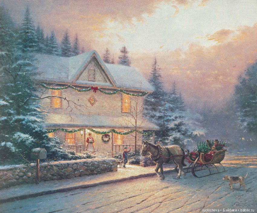 Зимние и новогодние пейзажи Томаса Кинкейда - художника света