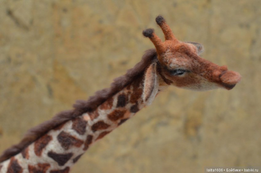 Жираф. Игрушка в технике сухое валяние (фото 9)