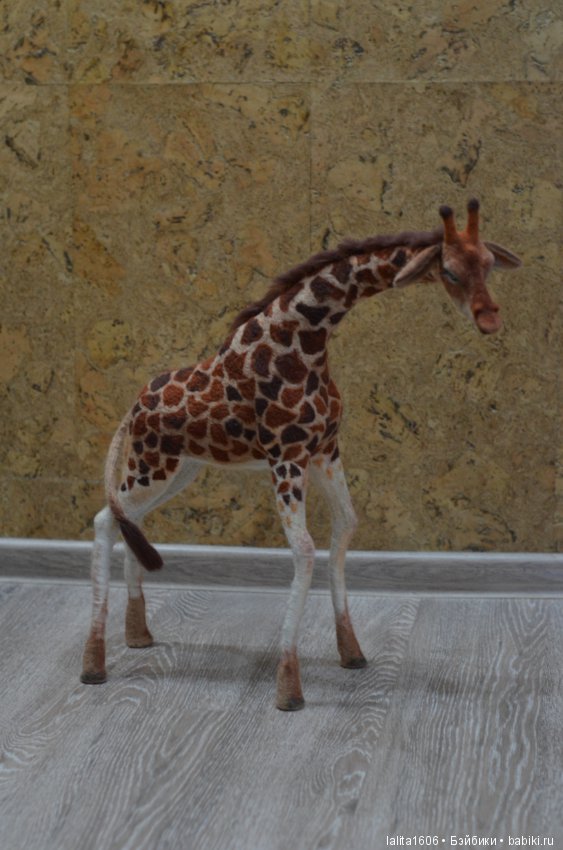 Жираф. Игрушка в технике сухое валяние (фото 3)