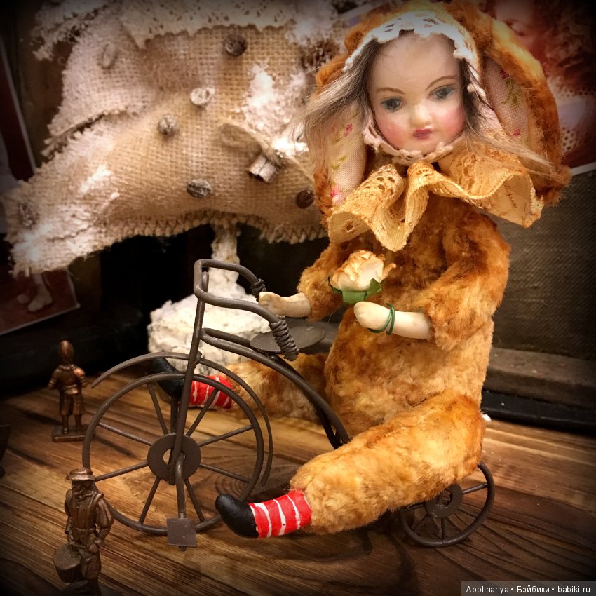 Румико...тедди-долл с велосипедом!. коллекция "Винтажный цирк"