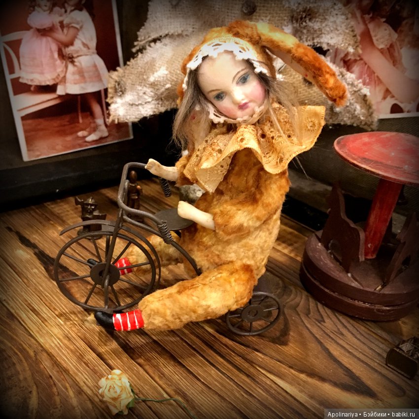 Румико...тедди-долл с велосипедом!. коллекция "Винтажный цирк"