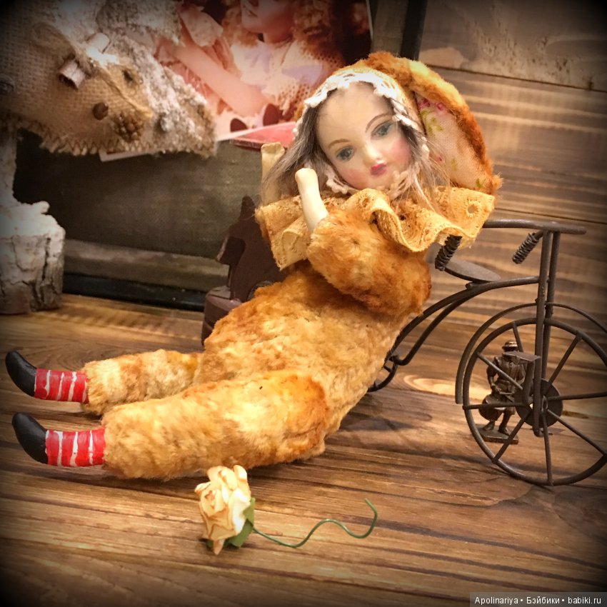 Румико...тедди-долл с велосипедом!. коллекция "Винтажный цирк"