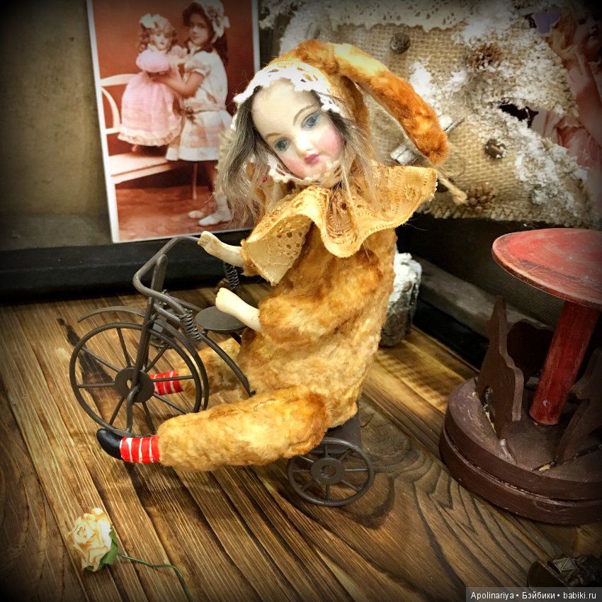Румико...тедди-долл с велосипедом!. коллекция "Винтажный цирк"