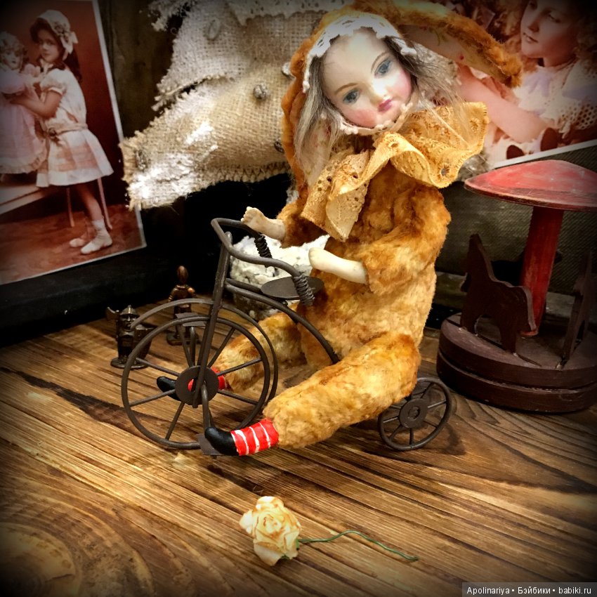 Румико...тедди-долл с велосипедом!. коллекция "Винтажный цирк"