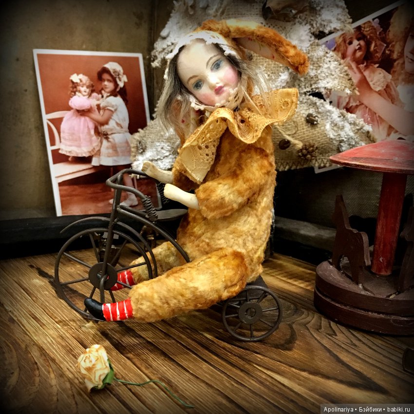 Румико...тедди-долл с велосипедом!. коллекция "Винтажный цирк"