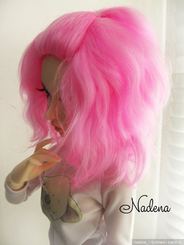 Pink wig — Одежда и обувь для кукол BJD (БЖД): 1/3 (фото 4)