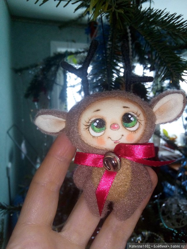 Олененок текстильный — Текстильные игрушки и примитивы: кофейные (фото 2)