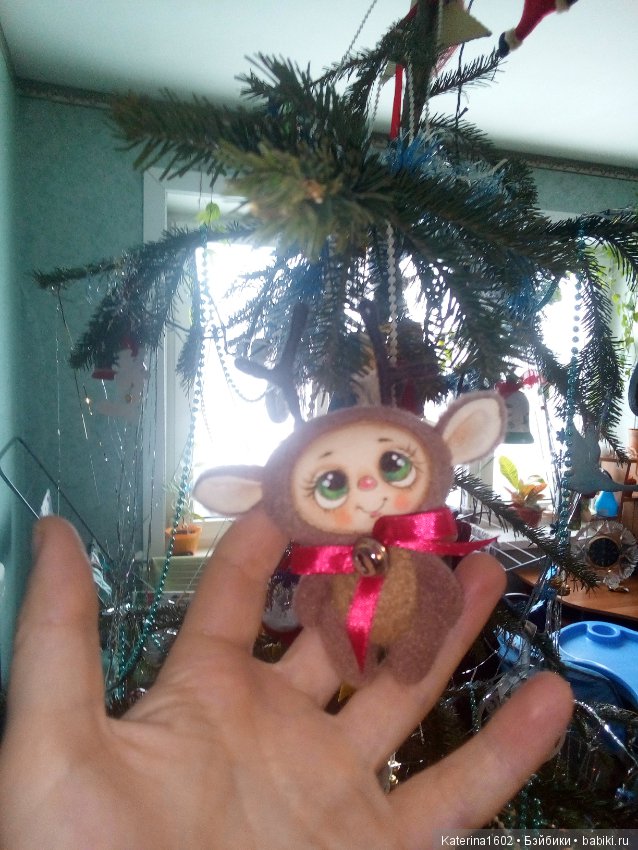 Олененок текстильный — Текстильные игрушки и примитивы: кофейные