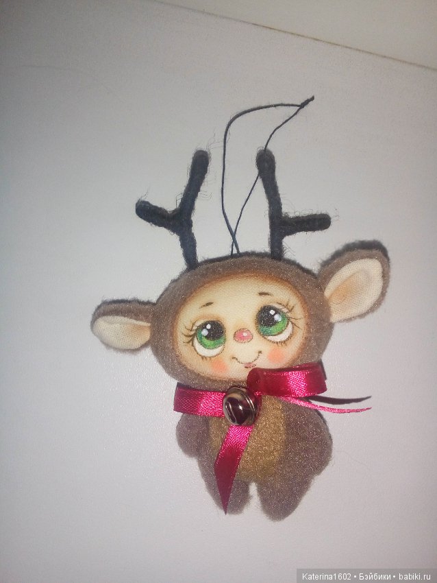 Олененок текстильный — Текстильные игрушки и примитивы: кофейные (фото 3)