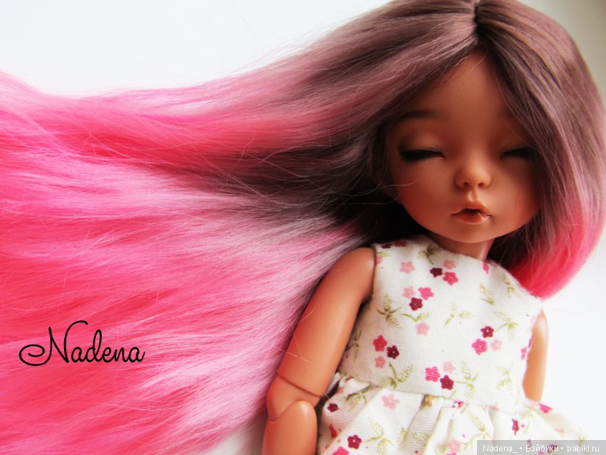 Шоколадно-розовый парик — Одежда и обувь для кукол BJD (БЖД): 1/3 (фото 4)