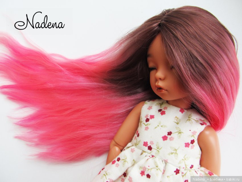 Шоколадно-розовый парик — Одежда и обувь для кукол BJD (БЖД): 1/3 (фото 2)