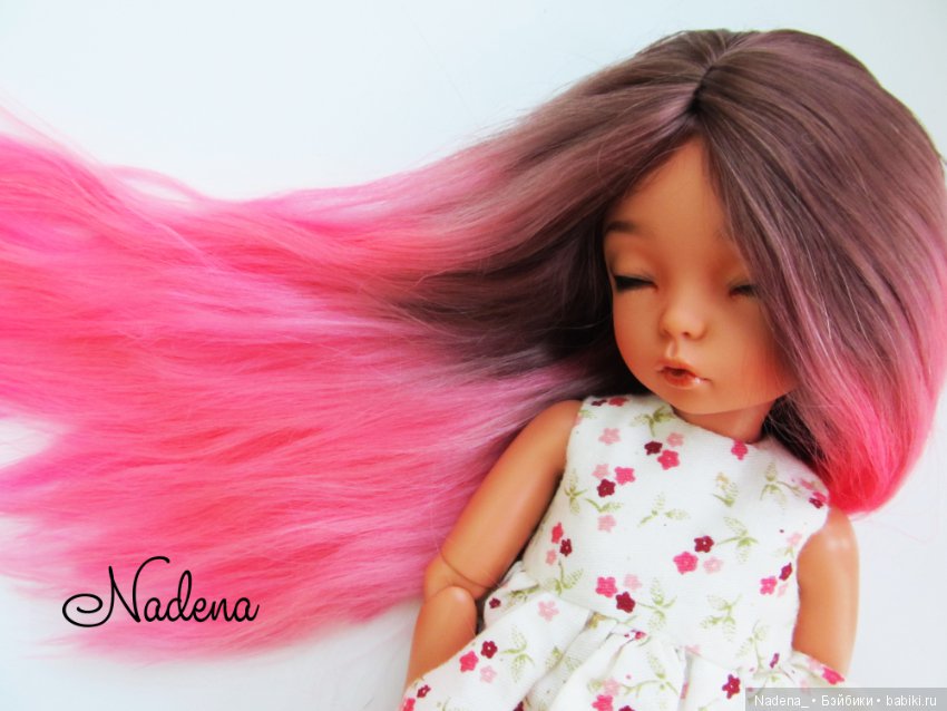 Шоколадно-розовый парик — Одежда и обувь для кукол BJD (БЖД): 1/3 (фото 5)