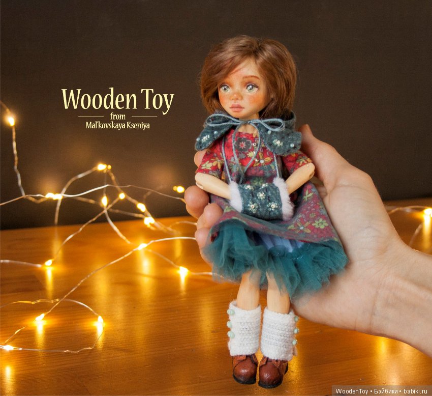 Агния нежная и трогательная деревянная кукла (фото 4)