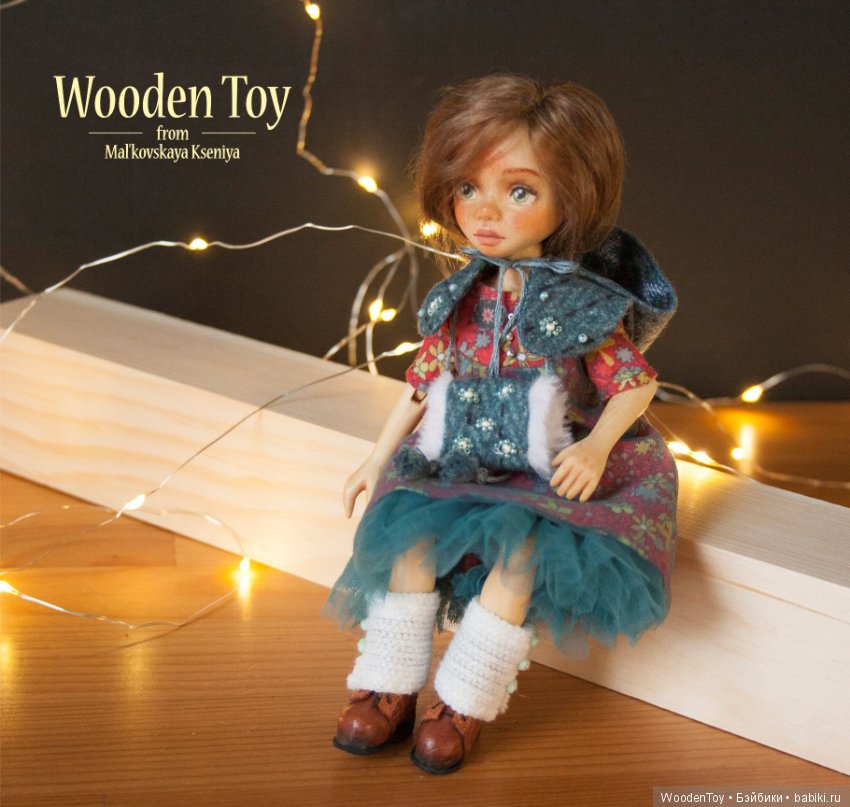 Агния нежная и трогательная деревянная кукла