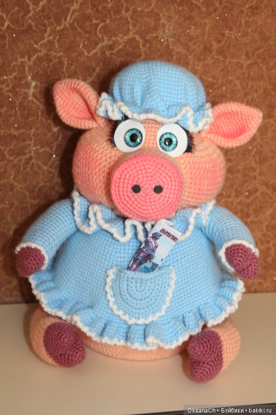 Хавронья, копилка — Вязаные игрушки и амигуруми: крючком (фото 4)