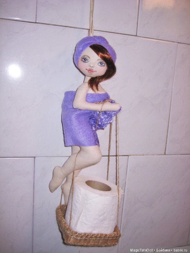 И снова 2 кокетки, текстильные куклы для ванной комнаты (фото 9)