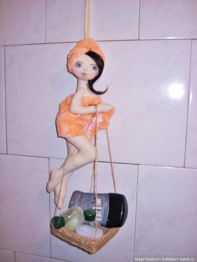 И снова 2 кокетки, текстильные куклы для ванной комнаты (фото 8)
