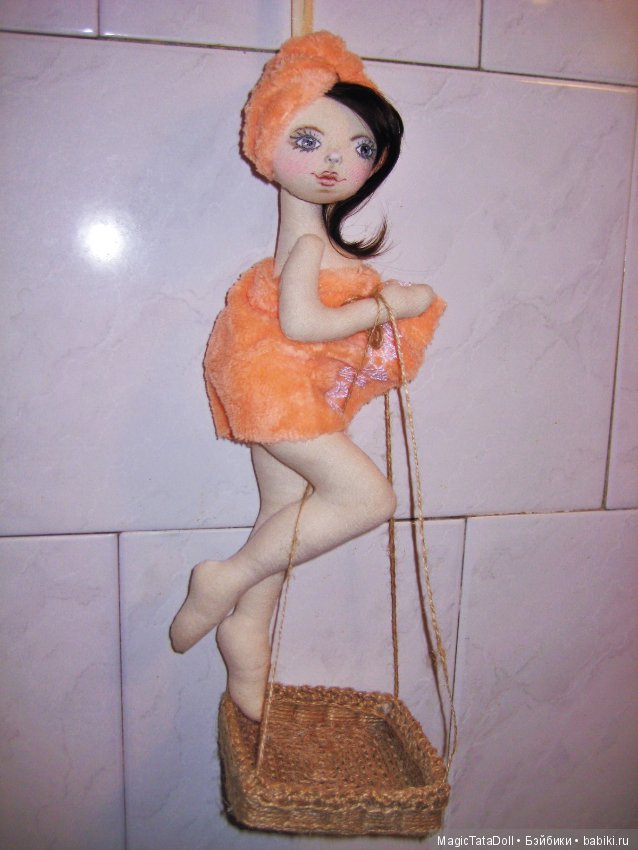 И снова 2 кокетки, текстильные куклы для ванной комнаты (фото 3)
